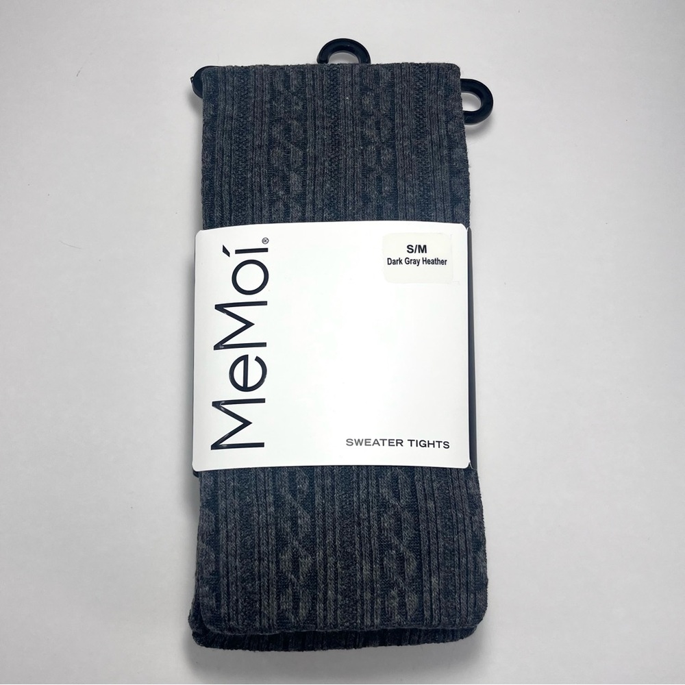 Me Moi Textured Cable Sweater Tights Size S/M Dark Gray Heather